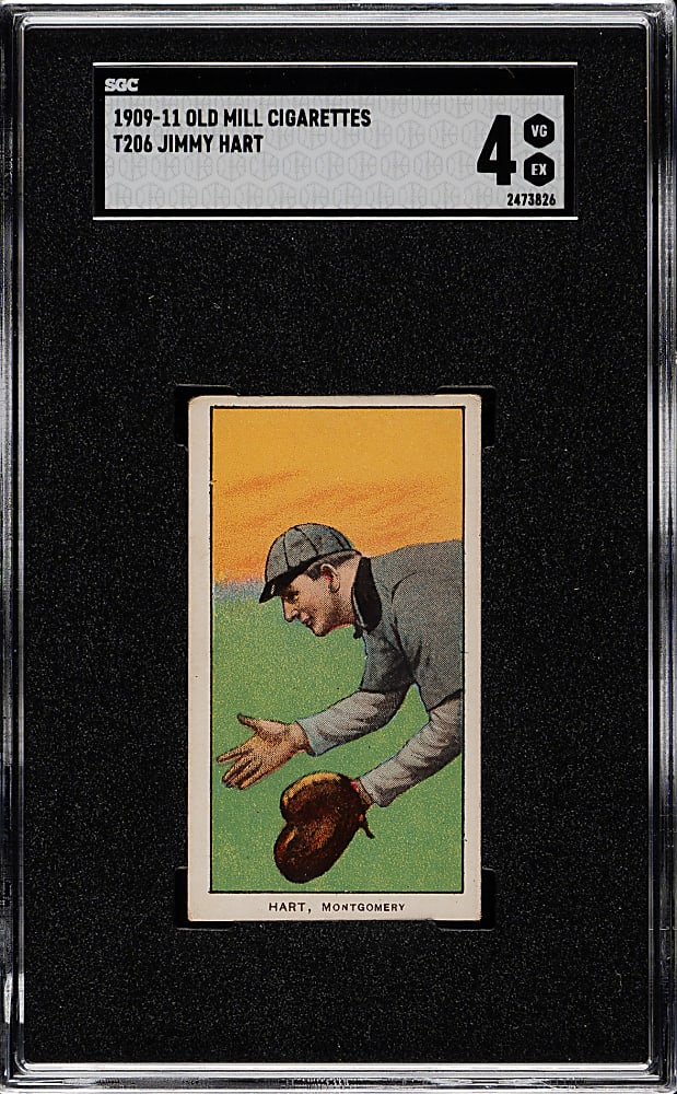 1909-1911 T206 White Border Jimmy Hart Southern Leaguer SGC VG/EX 4 - Old Mill Back