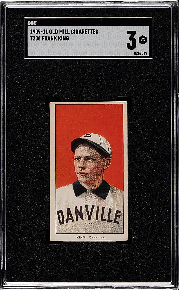 1909-1911 T206 White Border Frank King Southern Leaguer SGC VG 3 - Old Mill Back