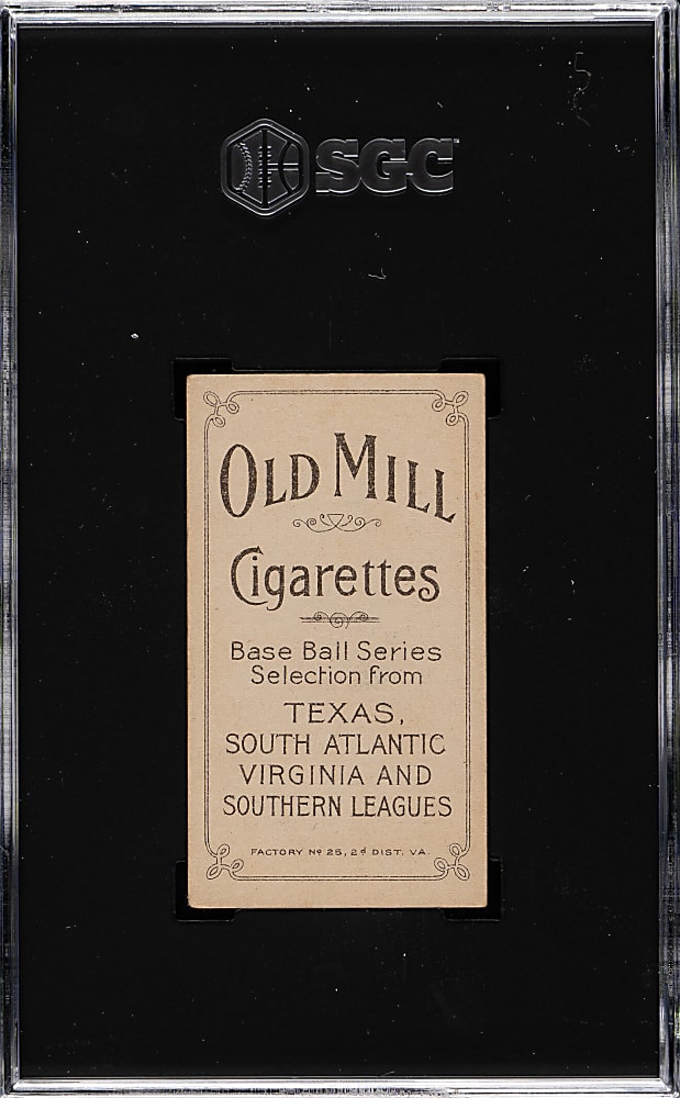 1909-1911 T206 White Border Jack Bastian Southern Leaguer SGC VG 3 - Old Mill Back