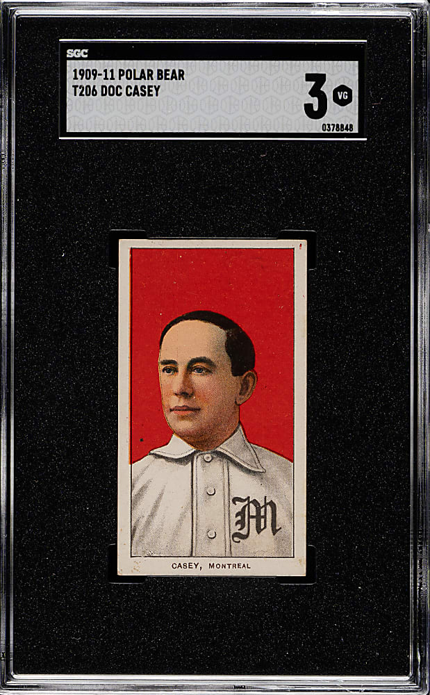 1909-1911 T206 White Border Doc Casey SGC VG 3 - Polar Bear Back