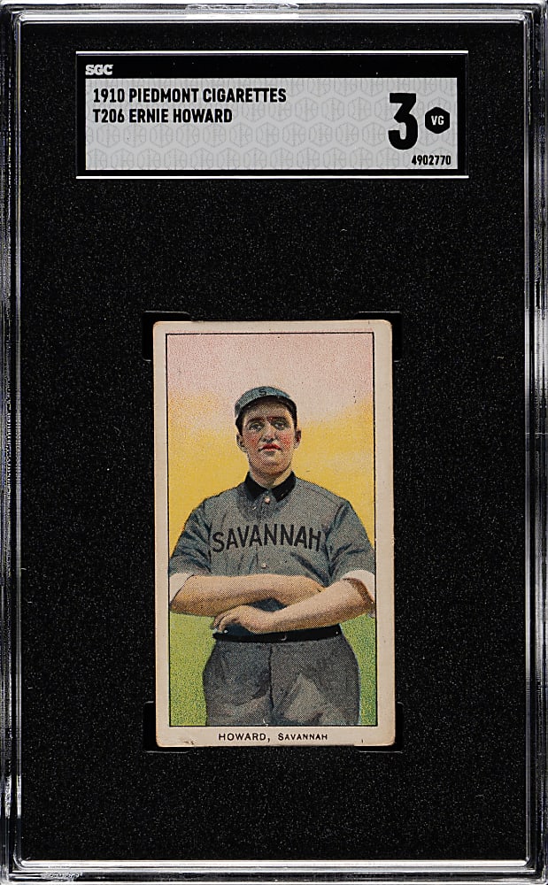 1909-1911 T206 White Border Ernie Howard Southern Leaguer SGC VG 3