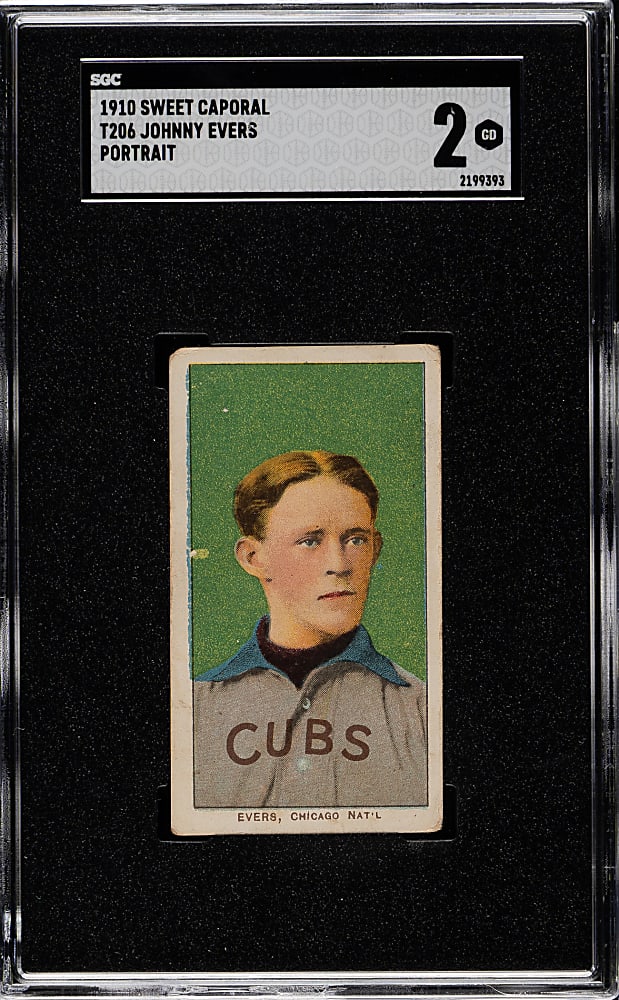 1909-1911 T206 White Border Johnny Evers Portrait SGC GOOD 2