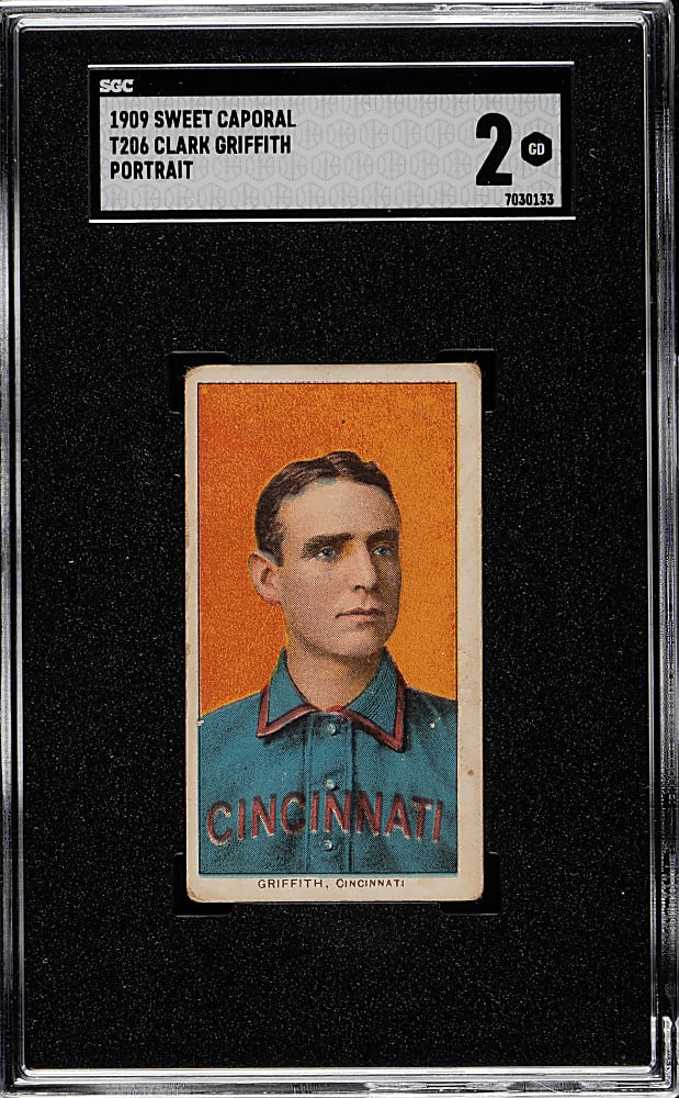1909-1911 T206 White Border Clark Griffith Portrait SGC GOOD 2