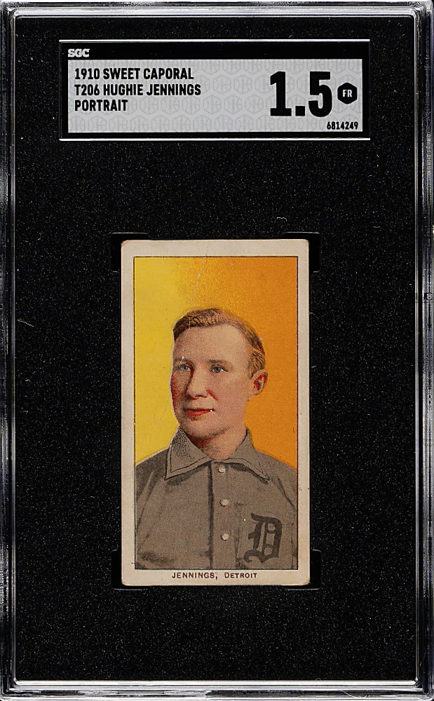 1909-1911 T206 White Border Hughie Jennings Portrait SGC FAIR 1.5