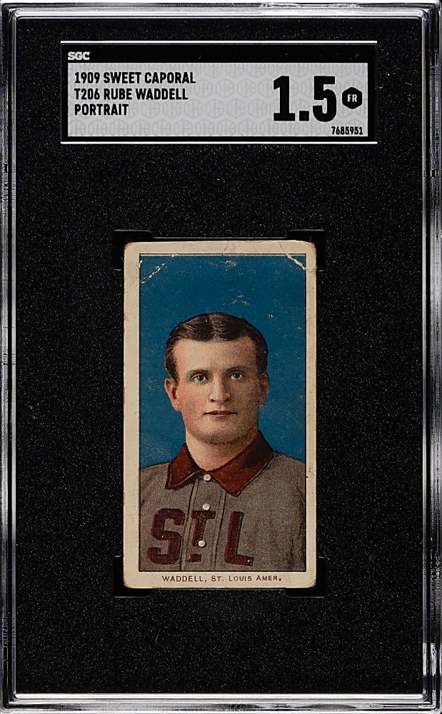 1909-1911 T206 White Border Rube Waddell Portrait SGC FAIR 1.5