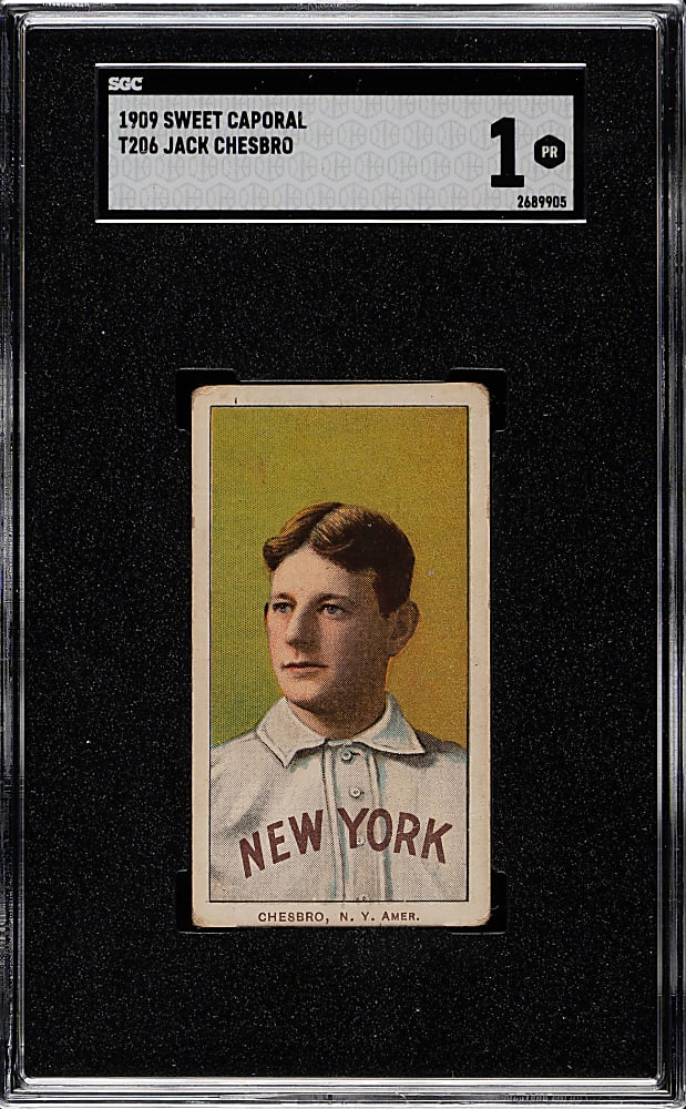 1909-1911 T206 White Border Jack Chesbro SGC POOR 1