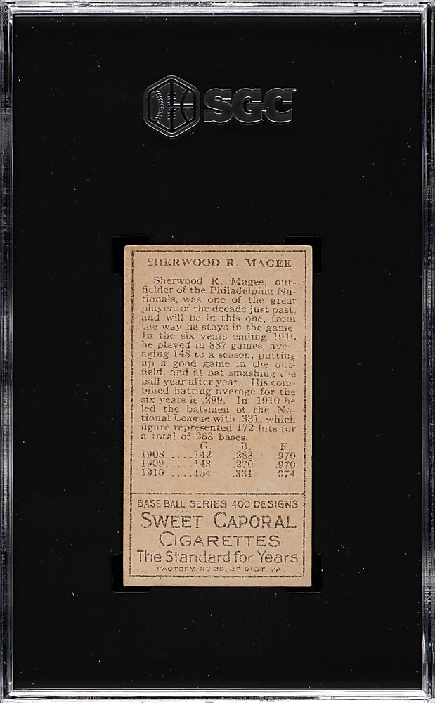 1911 T205 Gold Border Sherry Magee SGC VG/EX 4