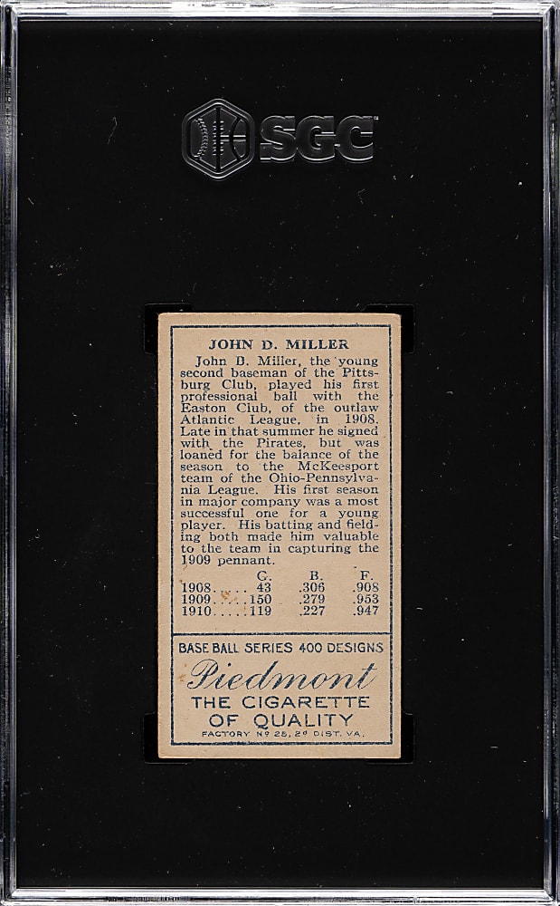 1911 T205 Gold Border John Miller SGC EX 5