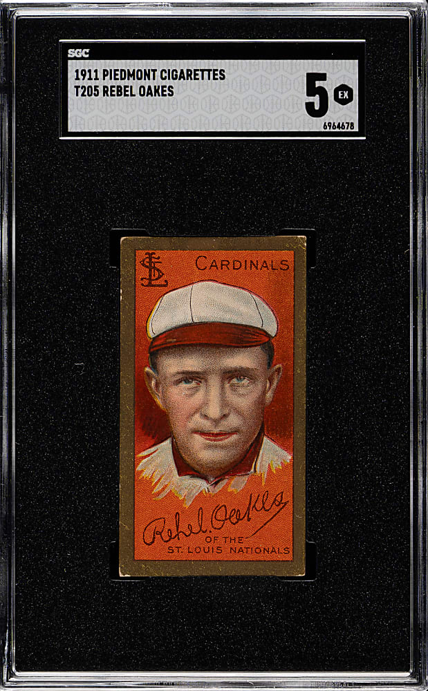 1911 T205 Gold Border Rebel Oakes SGC EX 5