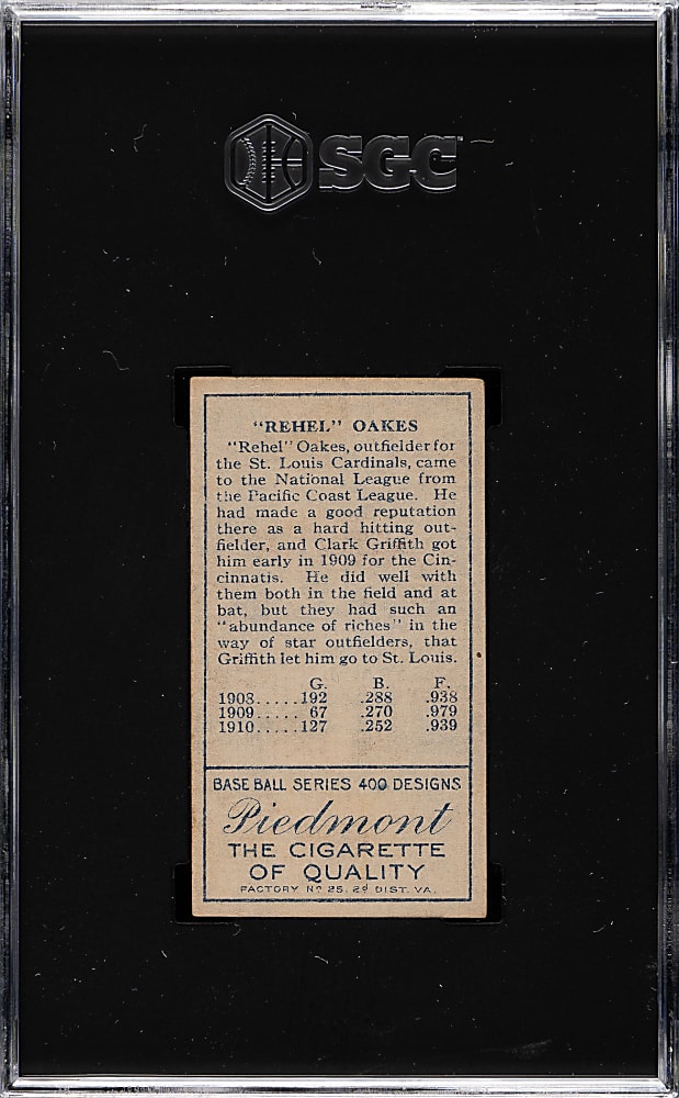 1911 T205 Gold Border Rebel Oakes SGC EX 5