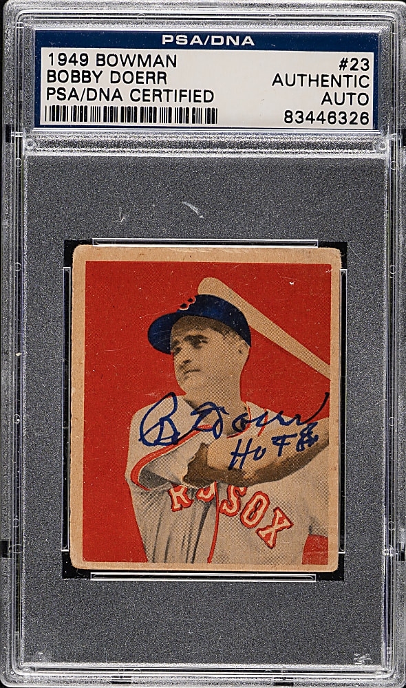 Signed 1949 Bowman #23 Bobby Doerr - PSA/DNA