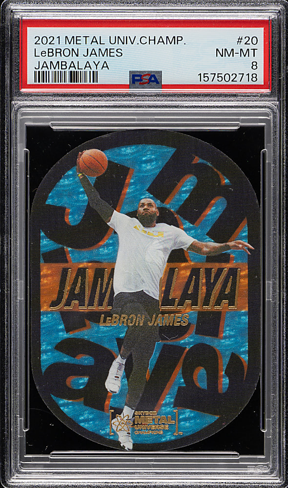 2021-2022 SkyBox Metal Universe Champions Jambalaya Basketball #20 LeBron James PSA NM-MT 8