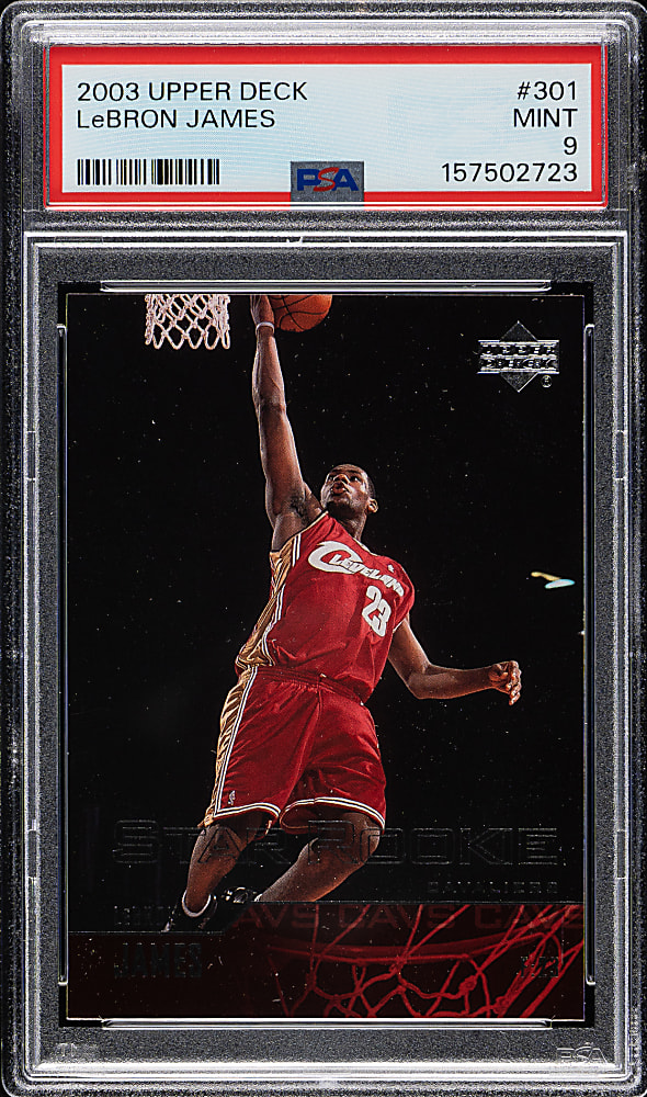 2003-2004 Upper Deck Basketball #301 LeBron James Rookie PSA MINT 9