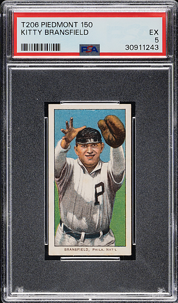 1909-1911 T206 White Border Kitty Bransfield PSA EX 5