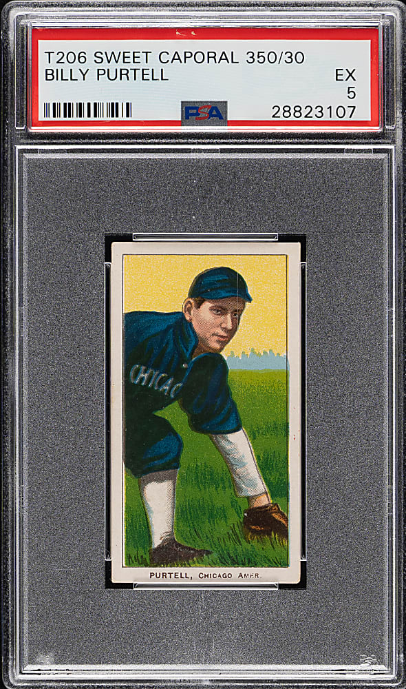 1909-1911 T206 White Border Billy Purtell PSA EX 5