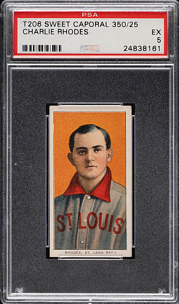 1909-1911 T206 White Border Charlie Rhodes PSA EX 5