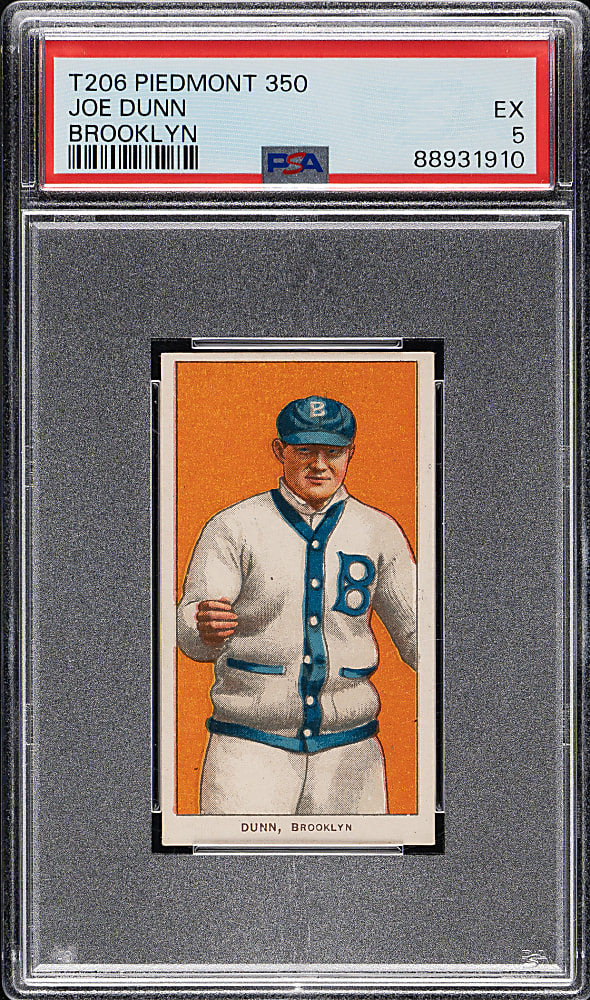 1909-1911 T206 White Border Joe Dunn PSA EX 5