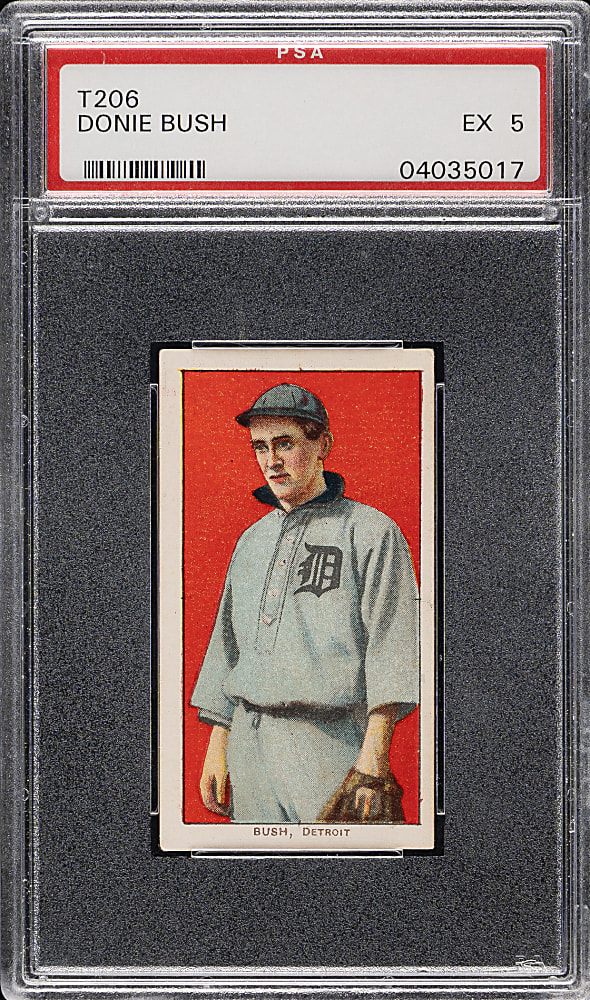 1909-1911 T206 White Border Donie Bush PSA EX 5