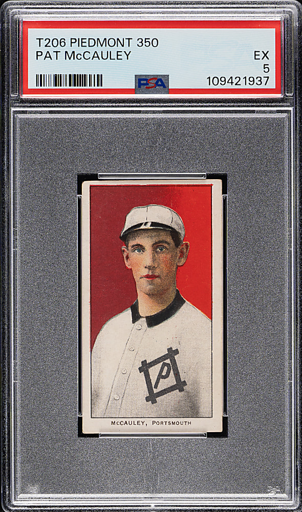 1909-1911 T206 White Border Pat McCauley Southern Leaguer PSA EX 5