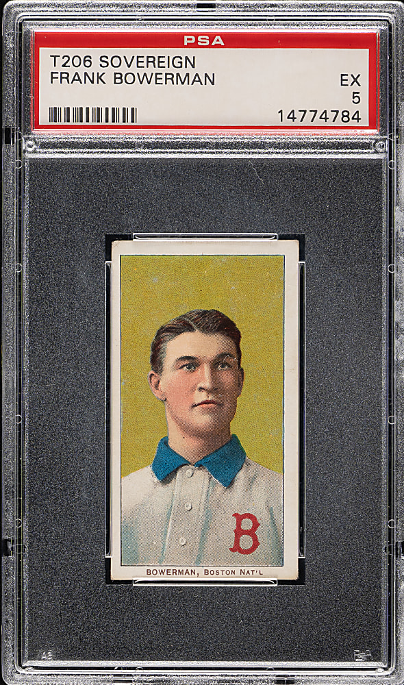 1909-1911 T206 White Border Frank Bowerman PSA EX 5 - Sovereign 150 Back