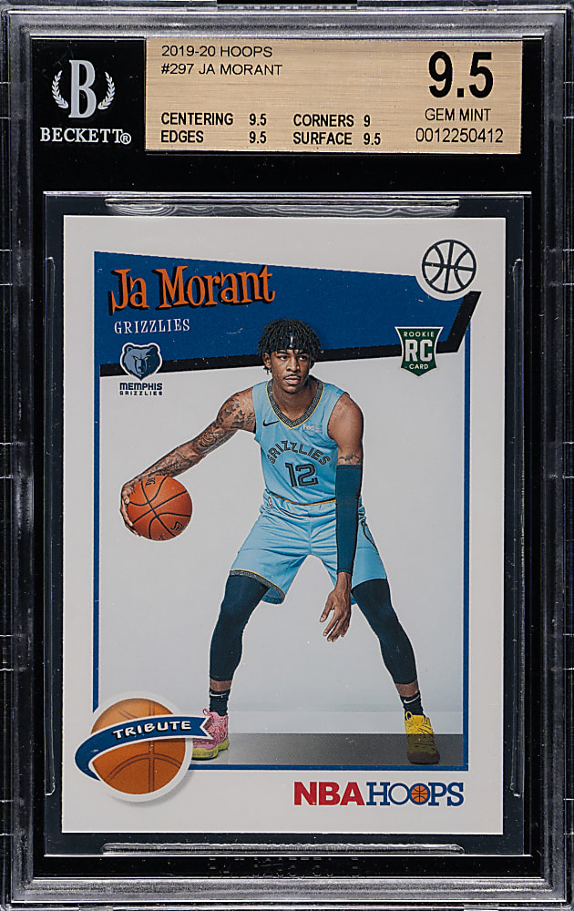 2019-2020 Panini Hoops Basketball #297 Ja Morant Rookie BGS GEM MINT 9.5