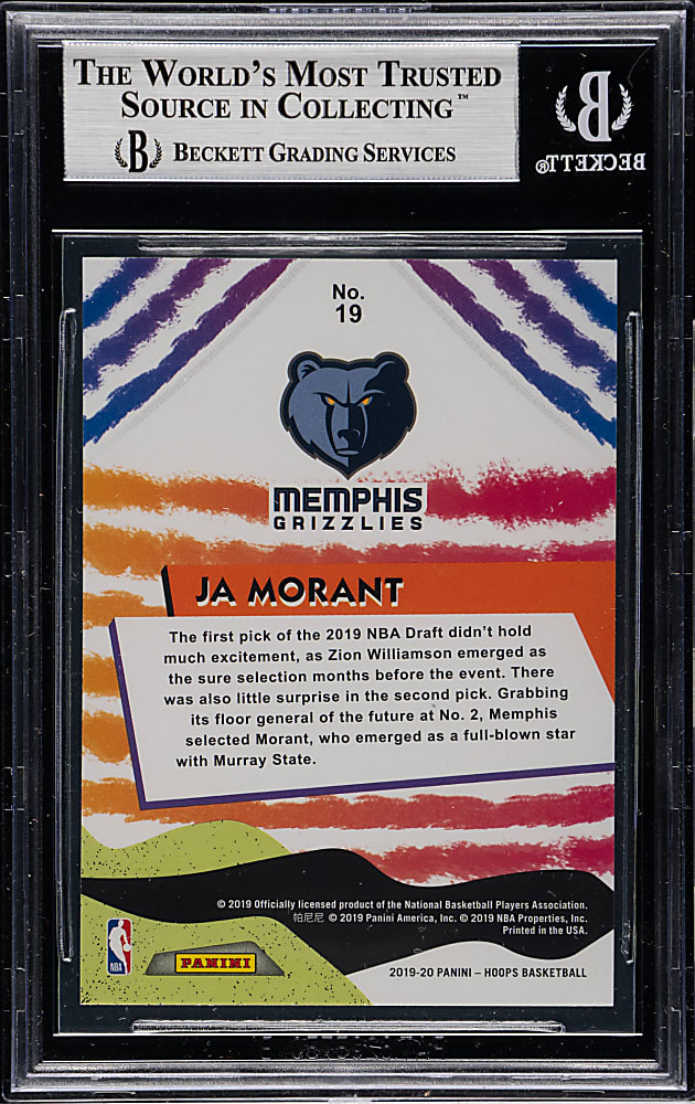 2019-2020 Panini Hoops We Got Next Basketball #12 Ja Morant Rookie BGS MINT 9
