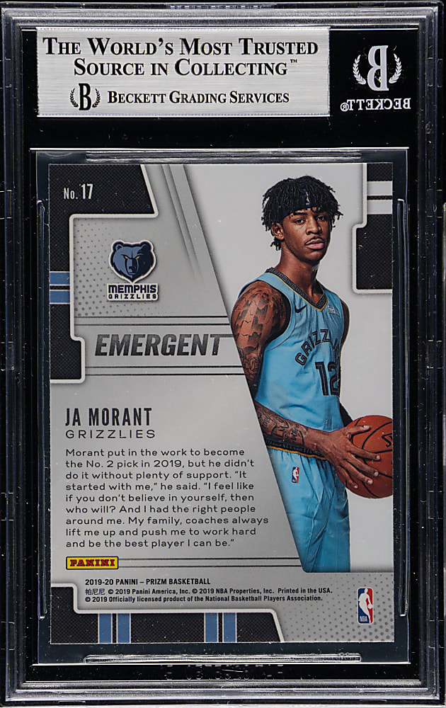 2019-2020 Panini Prizm Emergent Basketball #17 Ja Morant Rookie BGS NM-MT+ 8.5