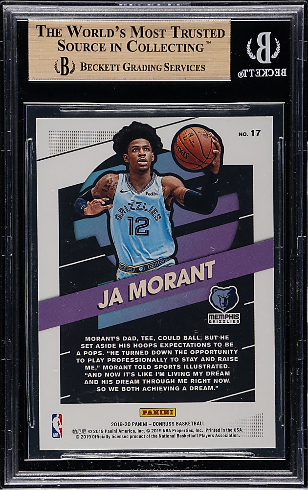 2019-2020 Donruss Great X-Pectations Basketball #17 Ja Morant Rookie BGS GEM MINT 9.5