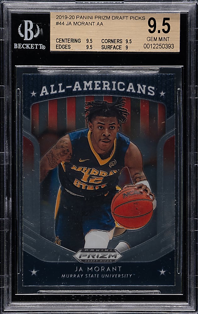2019-2020 Panini Prizm Draft Picks Basketball #44 Ja Morant Rookie BGS GEM MINT 9.5