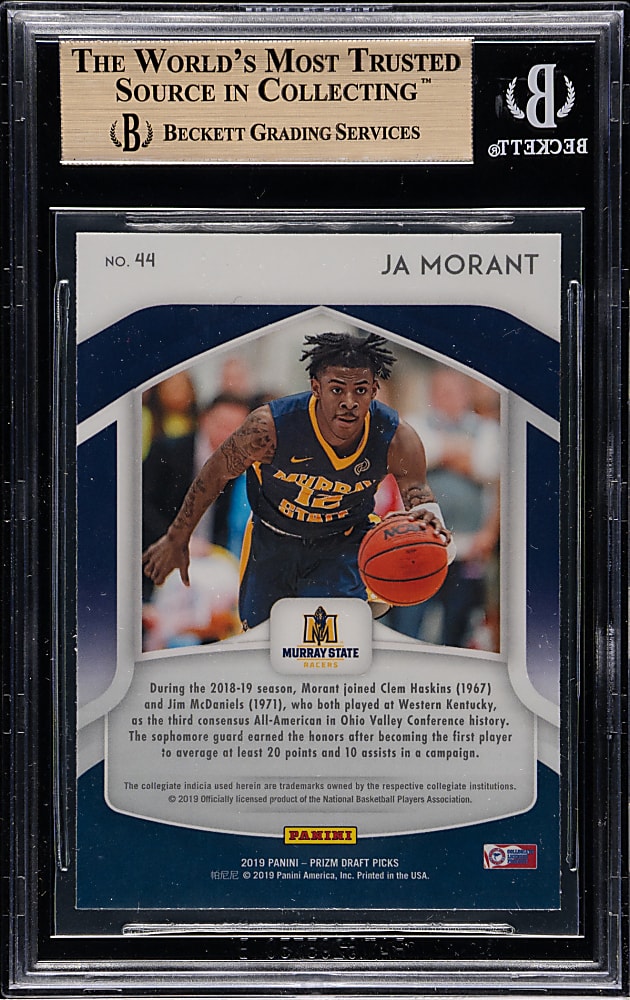2019-2020 Panini Prizm Draft Picks Basketball #44 Ja Morant Rookie BGS GEM MINT 9.5