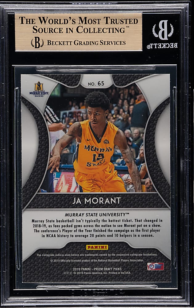 2019-2020 Panini Prizm Draft Picks Basketball #2 Ja Morant Rookie BGS GEM MINT 9.5