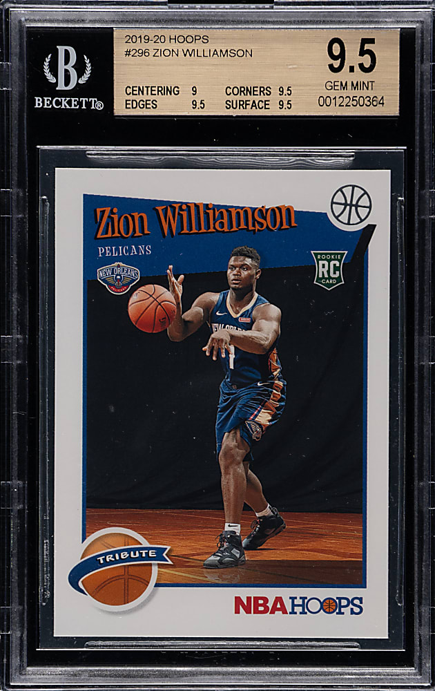 2019-2020 Panini Hoops Basketball #296 Zion Williamson Rookie BGS GEM MINT 9.5