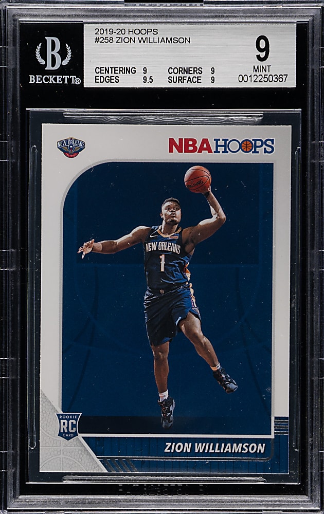 2019-2020 Panini Hoops Basketball #258 Zion Williamson Rookie BGS MINT 9