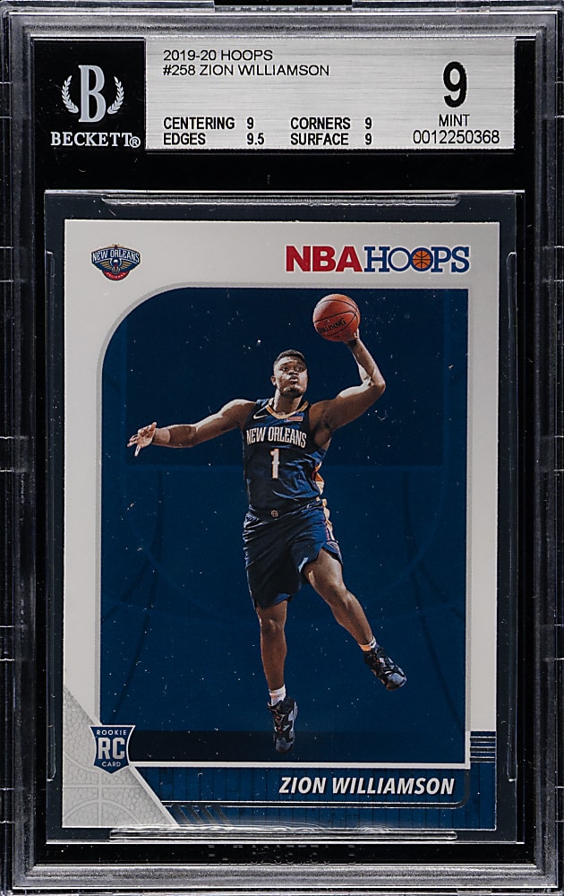 2019-2020 Panini Hoops Basketball #258 Zion Williamson Rookie BGS MINT 9