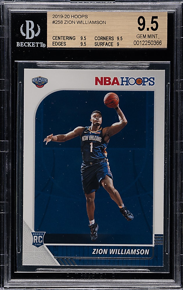 2019-2020 Panini Hoops Basketball #258 Zion Williamson Rookie BGS GEM MINT 9.5