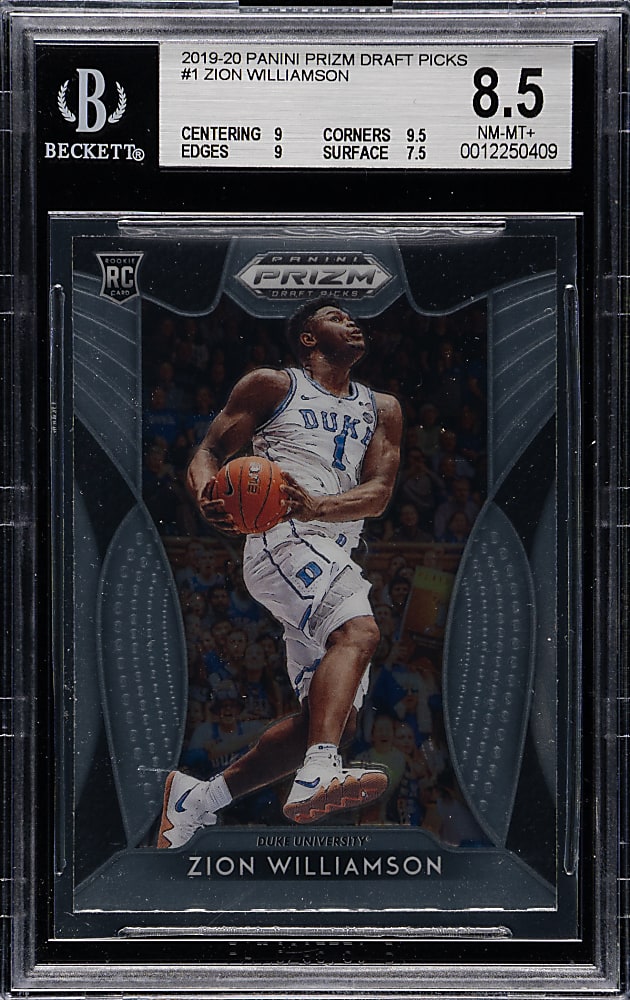 2019-2020 Panini Prizm Draft Picks Basketball #1 Zion Williamson Rookie BGS NM-MT+ 8.5