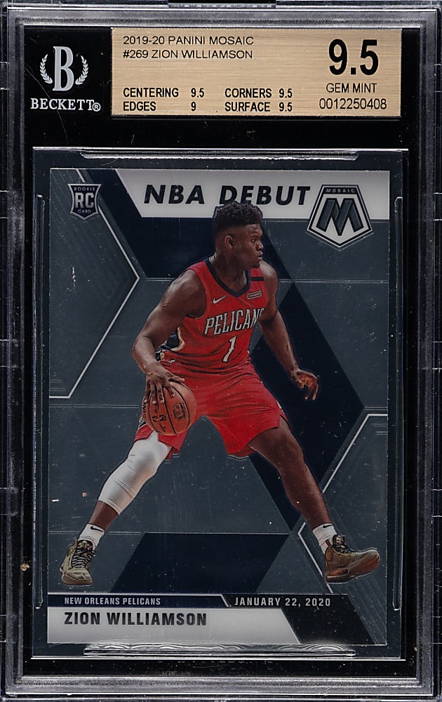 2019-2020 Panini Mosaic Basketball #269 Zion Williamson Rookie BGS GEM MINT 9.5