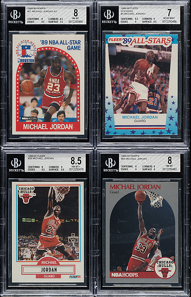 1989 to 1999 Upper Deck, Fleer, and NBA Hoops Basketball Michael Jordan BGS-Graded Collection (17)