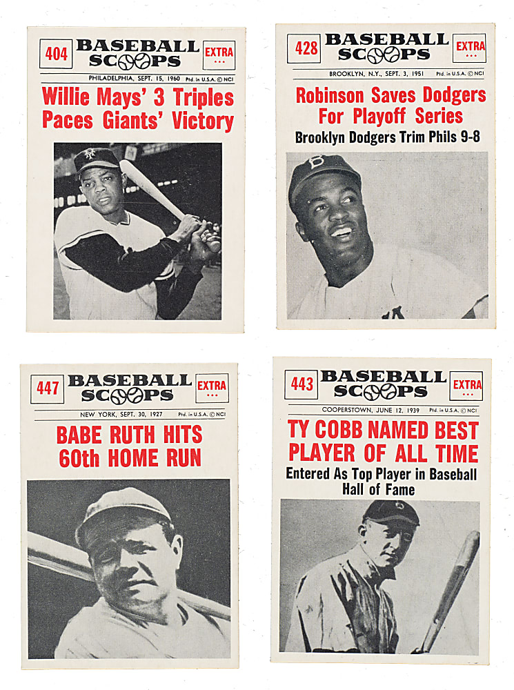 1961 Nu-Card Baseball Scoops Partial Set (41/80) Pus Seven Duplicates