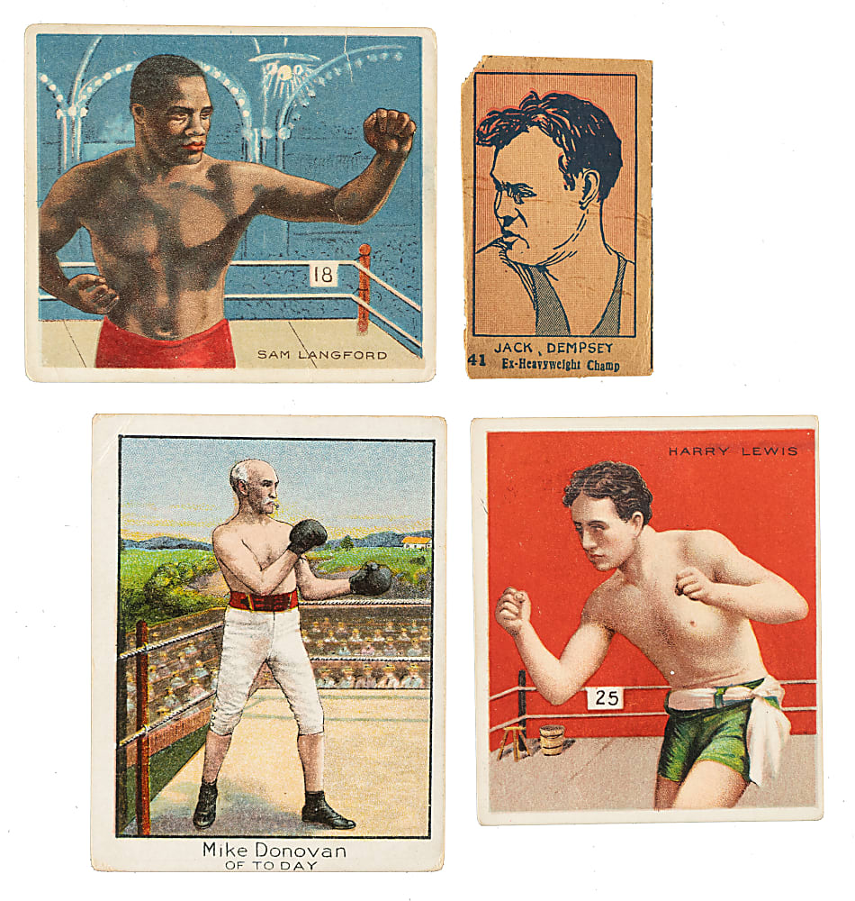 1910 to 1926 Mecca, Strip-Card, and Surbrug Boxing Collection (50) Including Jack Dempsey and Sam Langford