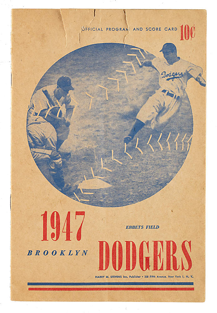 1947 Brooklyn Dodgers (vs. Chicago Cubs) Program - Jackie Robinson's First Season