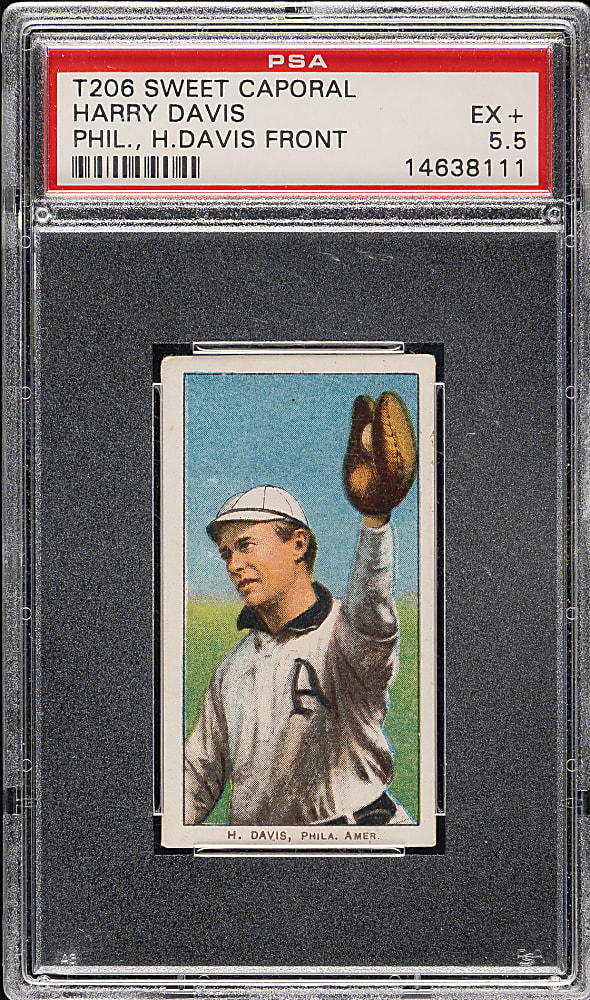 1909-1911 T206 White Border Harry Davis (H. Davis on Front) PSA EX+ 5.5