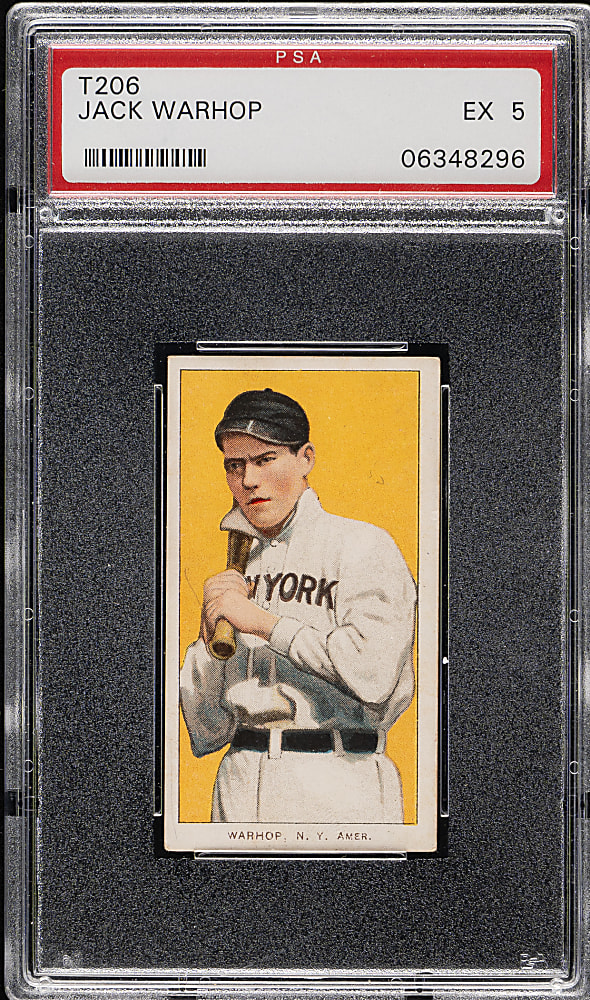 1909-1911 T206 White Border Jack Warhop PSA EX 5
