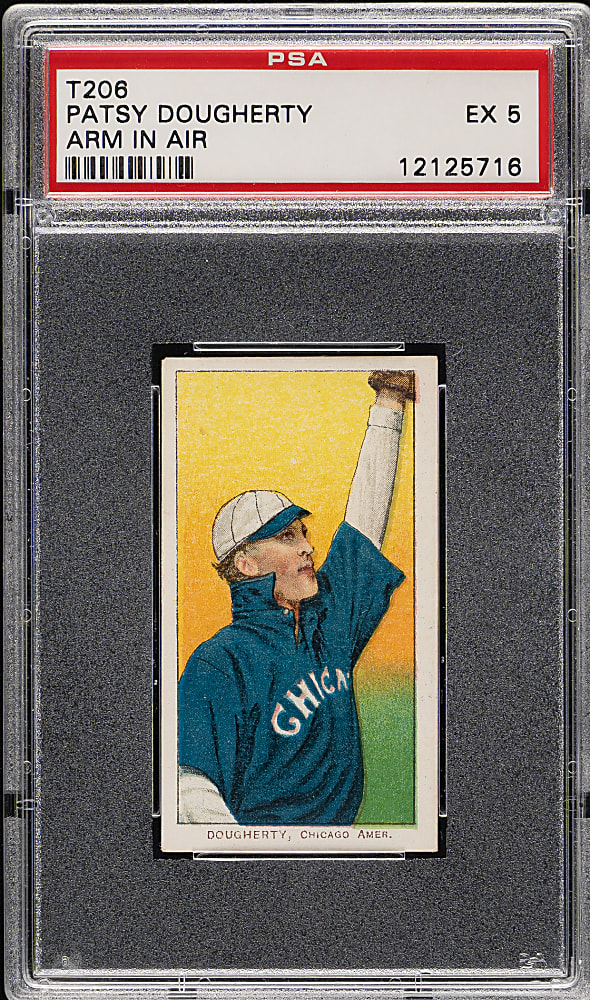1909-1911 T206 White Border Patsy Dougherty Arm In Air PSA EX 5