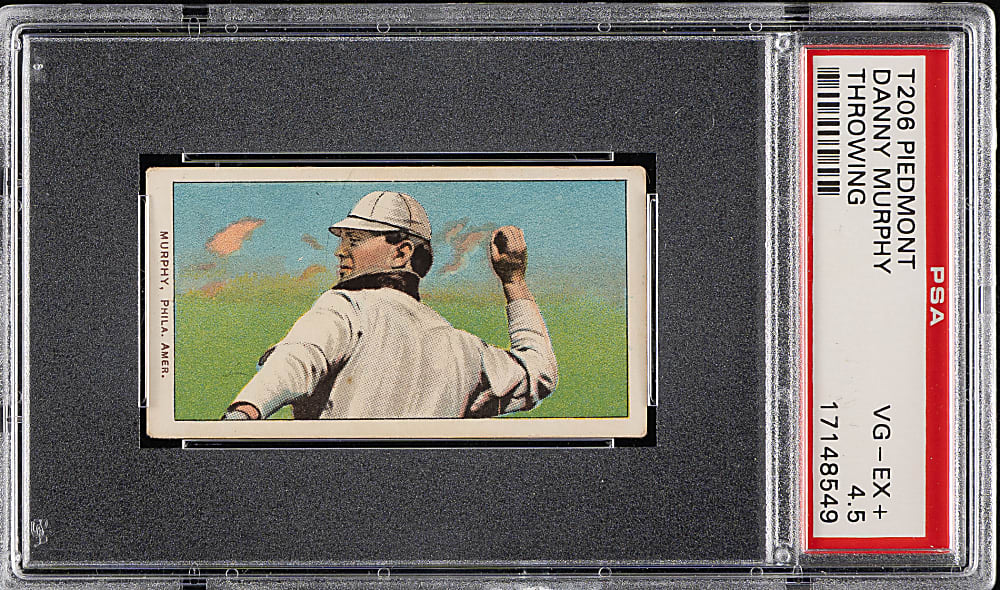 1909-1911 T206 White Border Danny Murphy Throwing PSA VG-EX+ 4.5