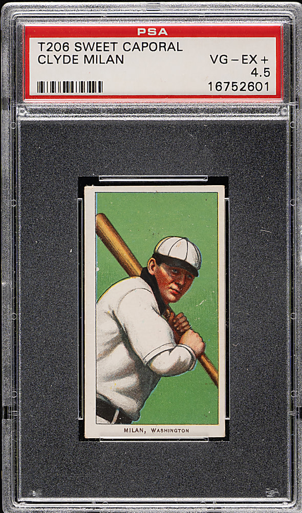 1909-1911 T206 White Border Clyde Milan PSA VG-EX+ 4.5