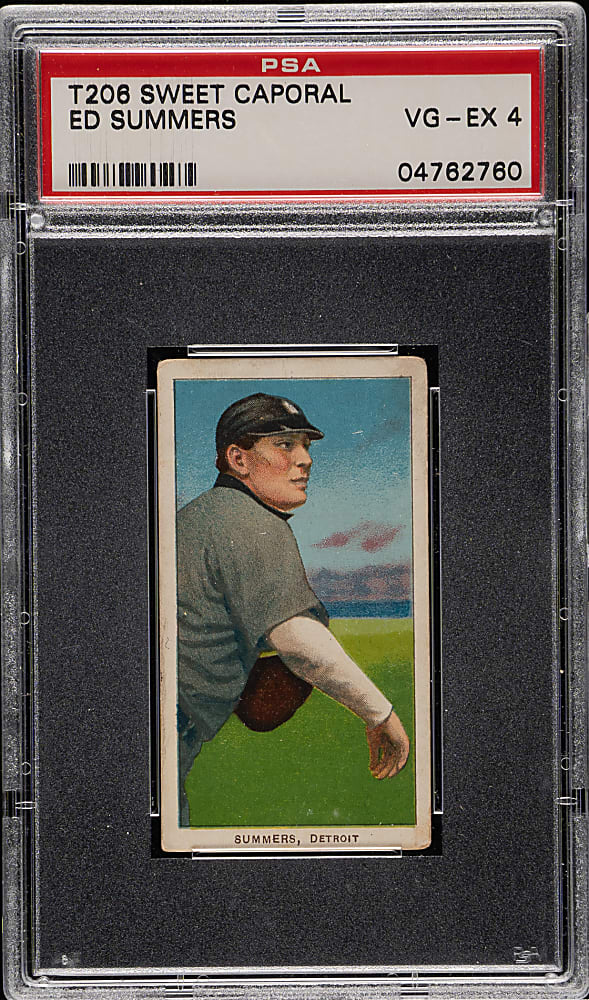 1909-1911 T206 White Border Ed Summers PSA VG-EX 4