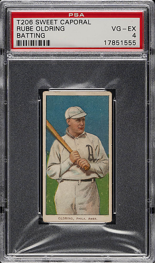 1909-1911 T206 White Border Rube Oldring Batting PSA VG-EX 4