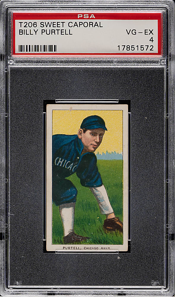 1909-1911 T206 White Border Billy Purtell PSA VG-EX 4