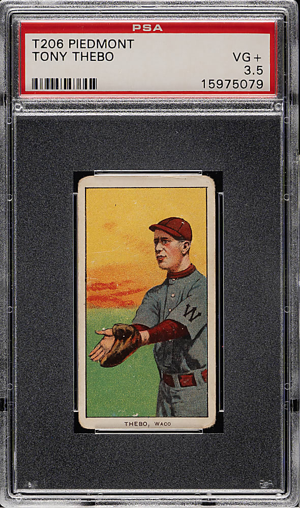 1909-1911 T206 White Border Tony Thebo Southern Leaguer PSA VG+ 3.5